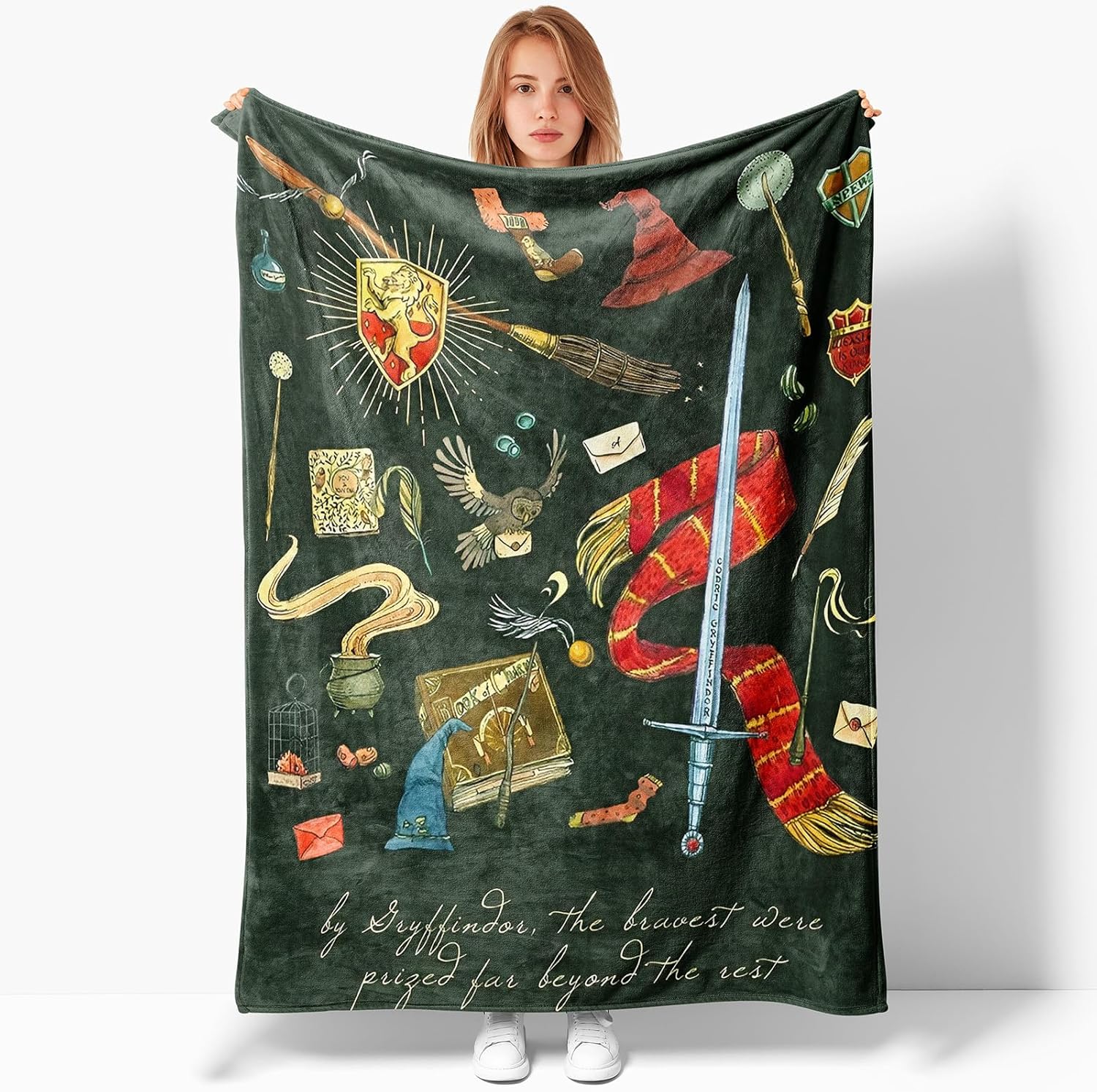 Magic Movie Element Blanket, Owl, Sword, Wizard Element Lightweight Soft Warm Blanket for Bedroom Sofa Bed for Women Men Girls Boys All Seasons 50 * 40 inch