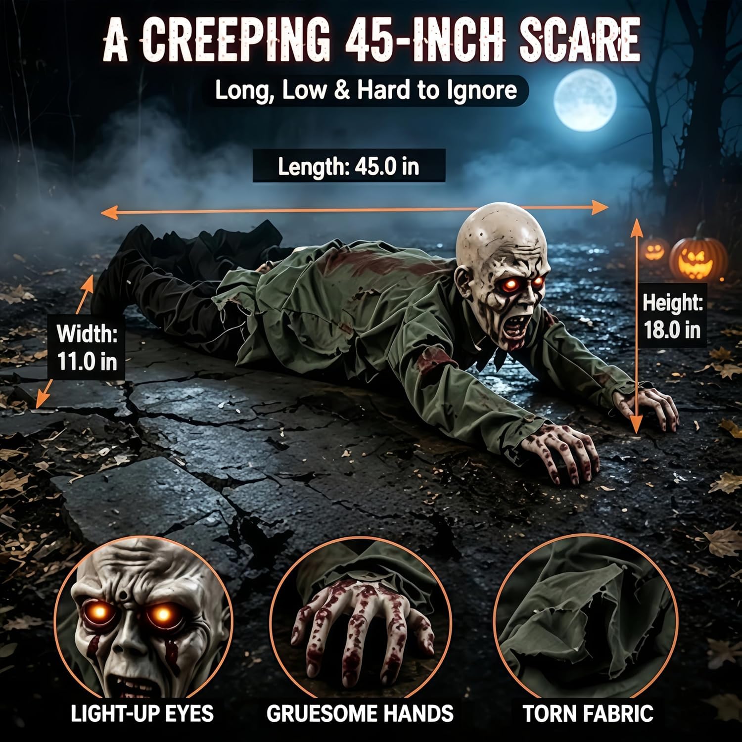 Générique Crawling Zombie Animatronic, effrayant pour Halloween A
