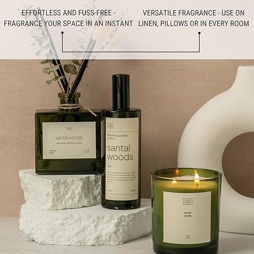 Miniatura 5 de Craft & Kin Spray de habitación, 6.76 oz Santal Woods Spray de lino para ropa de cama, spray de almohada, aerosoles de habitación para el hogar de