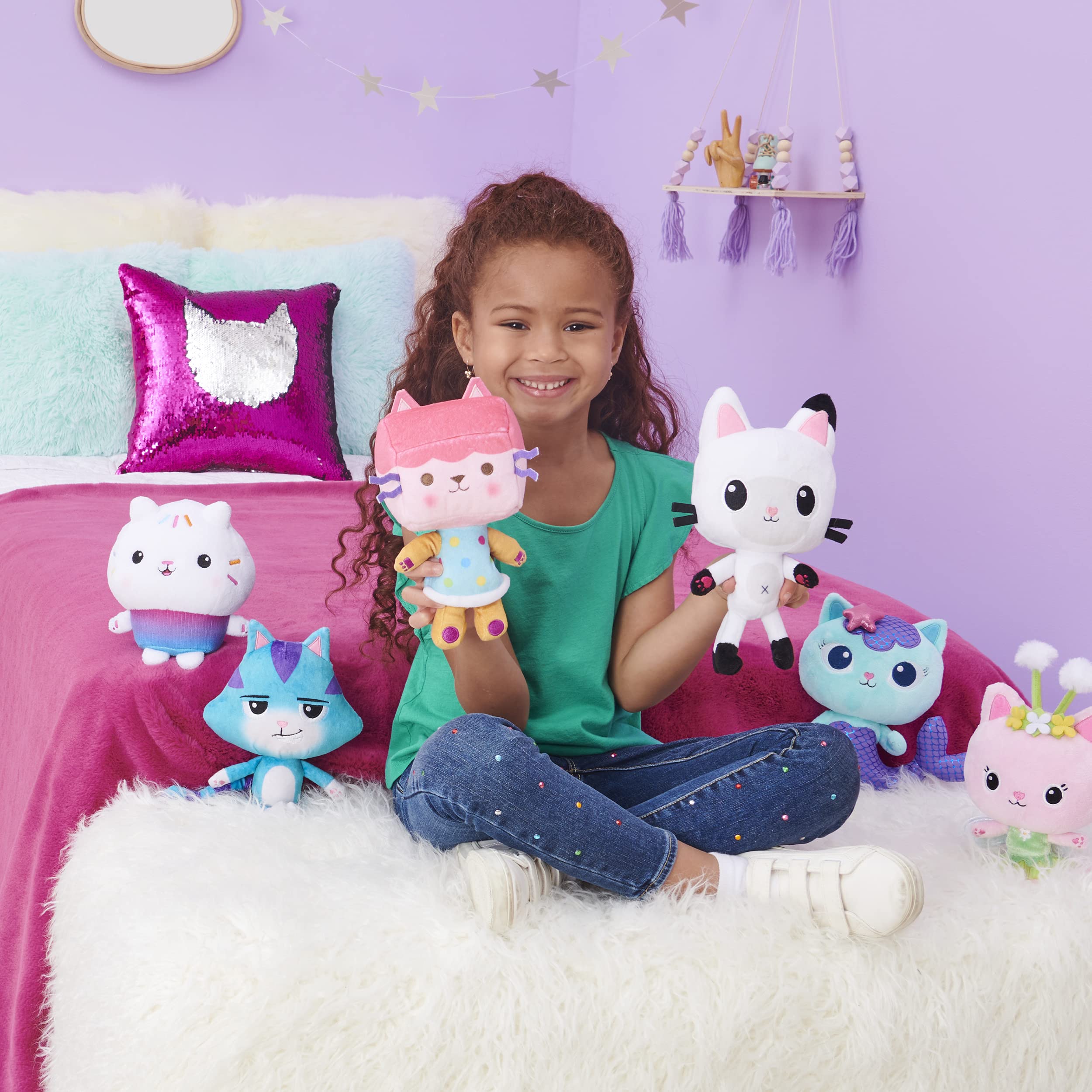 Gabby’s Dollhouse, 8inch MerCat Purrific Plush Toy, Kids Toys for