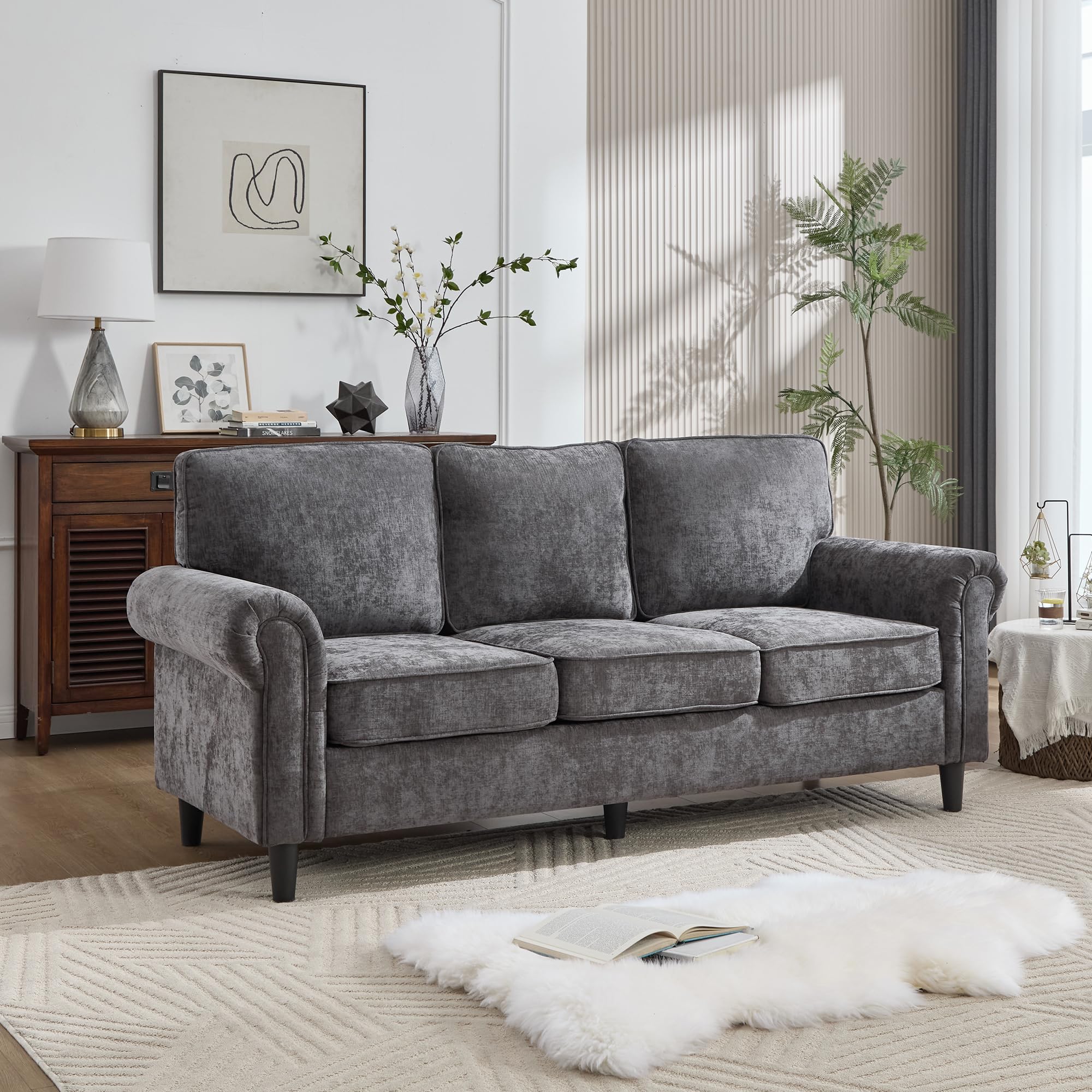Kingfun 3 Seater Mid Century Sofa