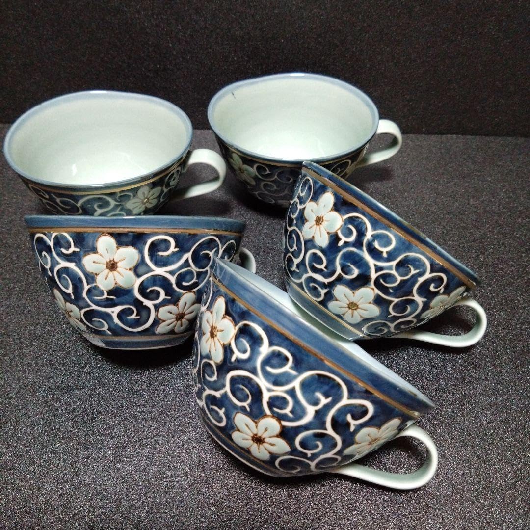 新品未使用 波佐見焼 龍庵窯 スープカップ5個 新生活　テーブルコーディネート 波佐見焼 龍庵窯 スープカップ5個 新生活 テーブル