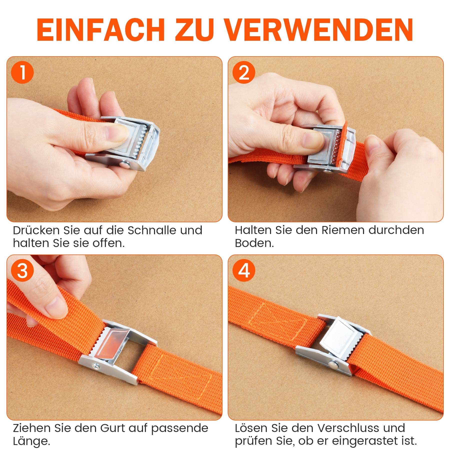 VELORO Lot De 2 Sangles D'arrimage De 50 Cm Avec Coussinet