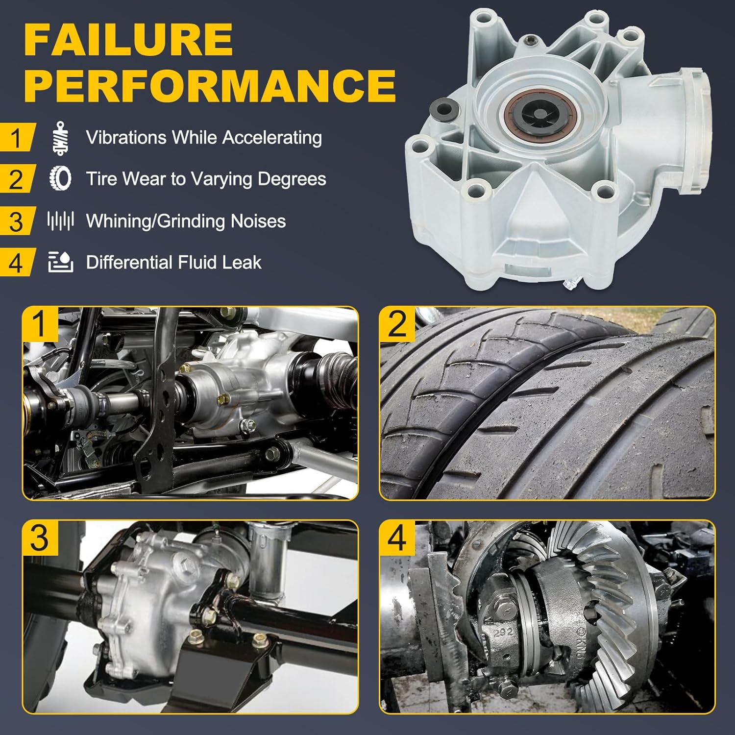703500878 Rear Differential Compatible with Can-Am Outlander 800R 4X4 2012-2015, Outlander 450 570 4×4 2016-2019, 570 Max 1000 Renegade 500# 703501019 705501896 705501419 705501391