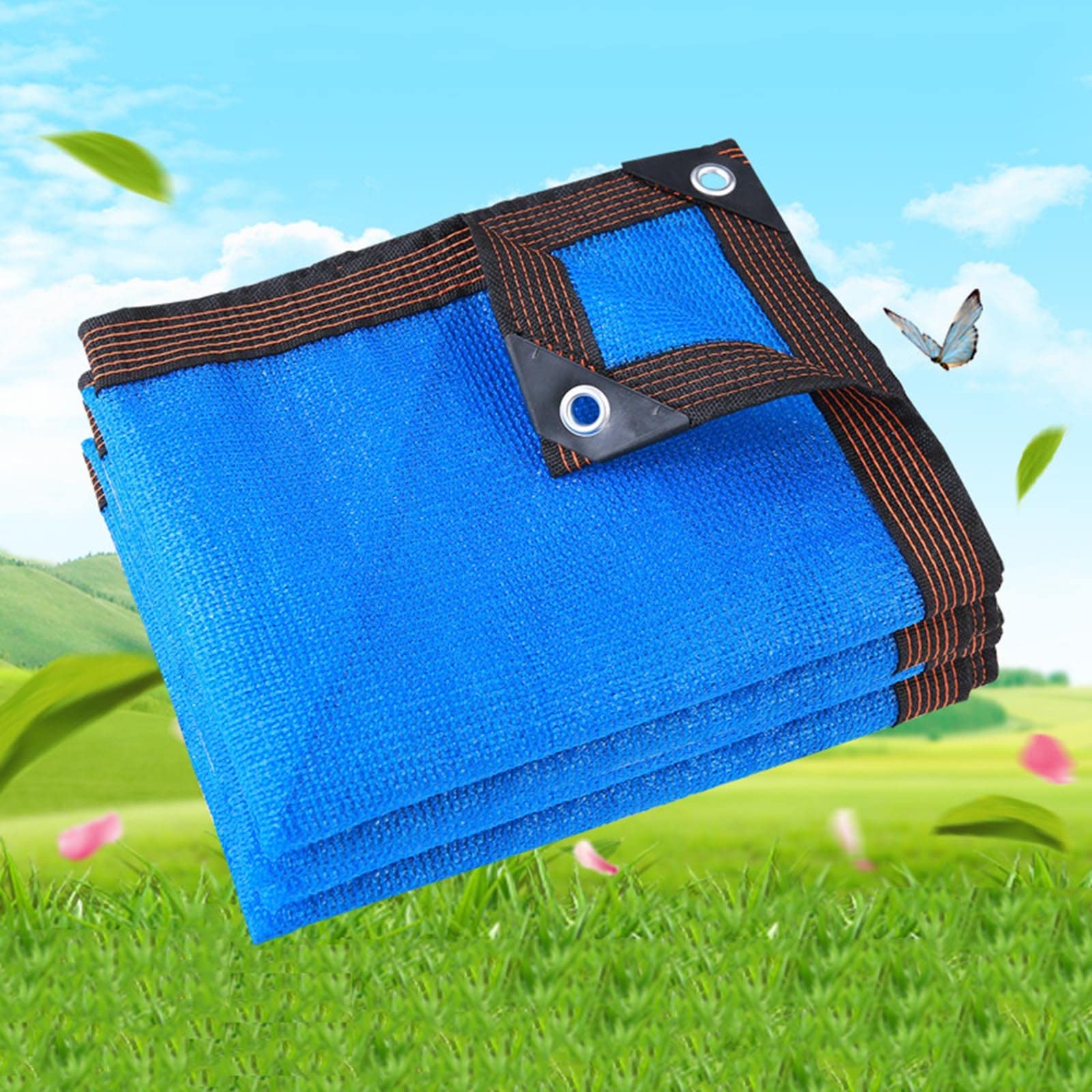 Blue Shade Mesh 2×3m 3×4m 4×5m 4×6m 4×8m 5×5m,90% Solar Shade Cloth,Shade Net for Plants Greenhouse Pergola Terrace,Shade Mesh Eyelets,Fabrics for Terrace Oldos, Blue E - 8 x 11 m (26.2 x 36.1 ft)