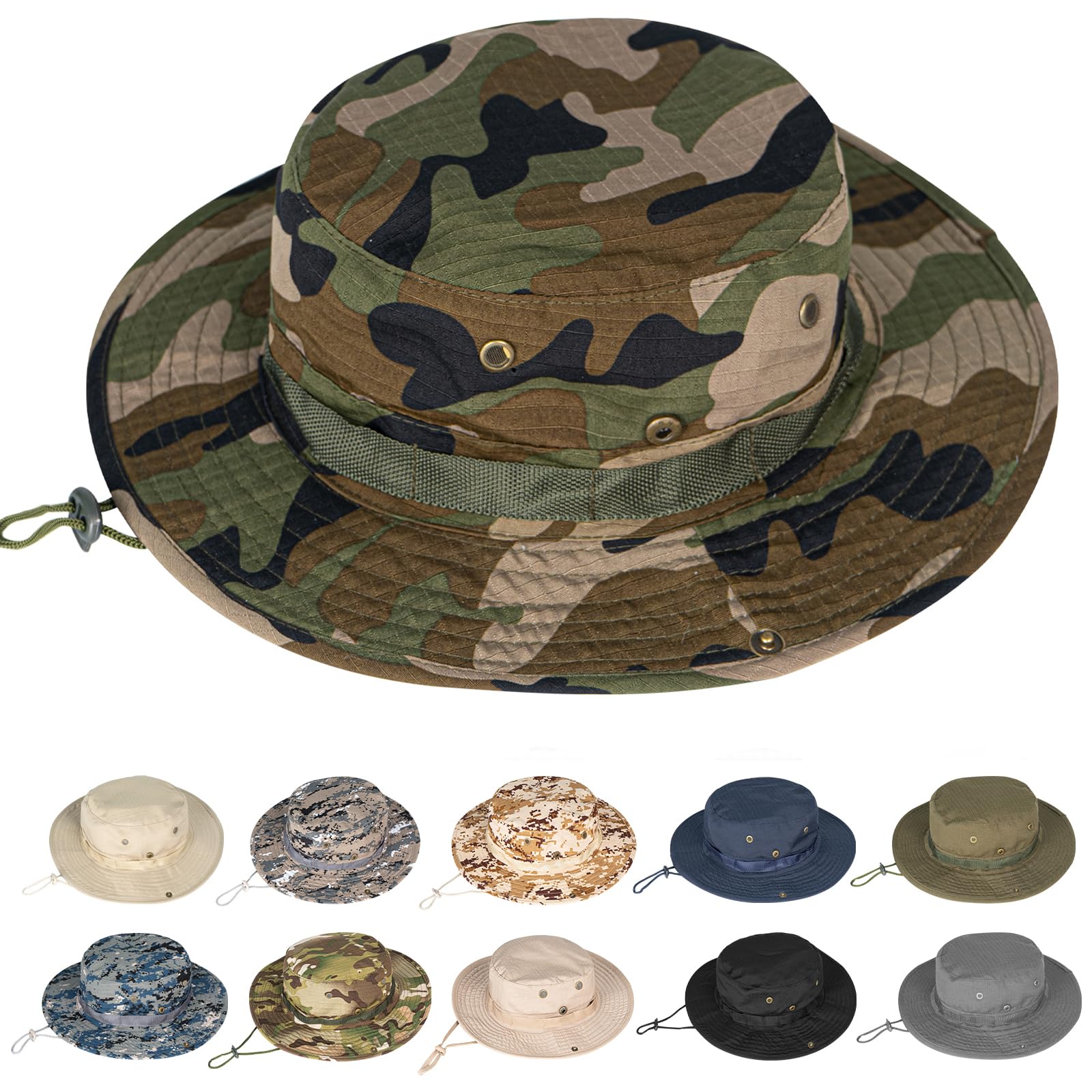 Rosoz Sun Hats for Men Women Bucket Hat UPF Protection Wide Brim Boonie Hat