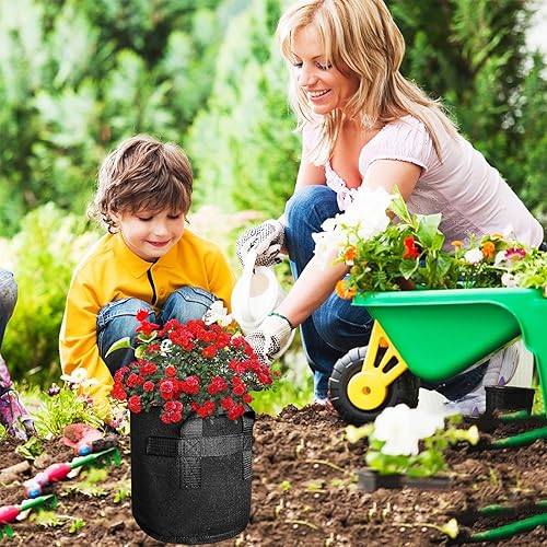 Miniatura 7 de Paquete de 8 macetas de lirio para estanque, macetas de estanque acuático para estanque, macetas de tela reutilizables duraderas y transpirables,