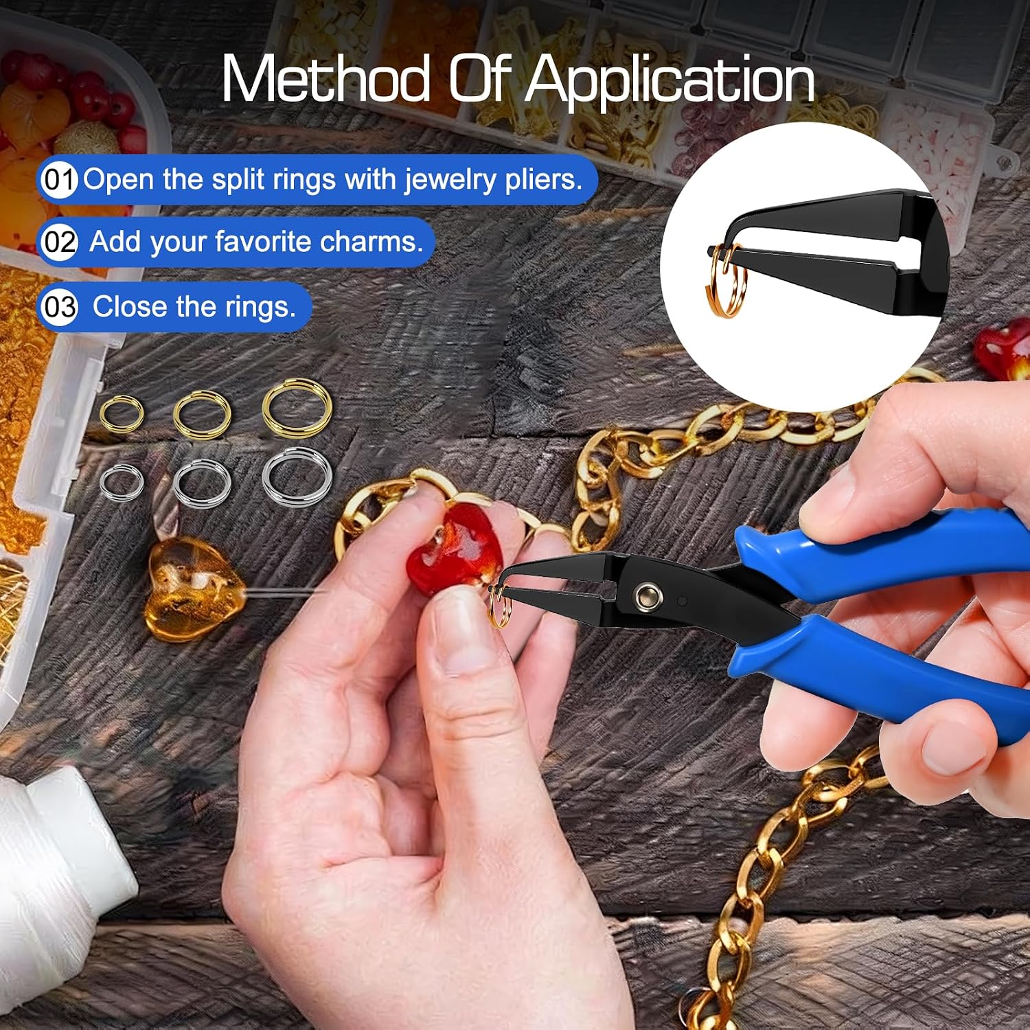 Split Ring Opener Tool Keychain Pliers for Jewelry Making,Fishing, For Bracelet Beading DIY Craft Jewelry Making Supplies