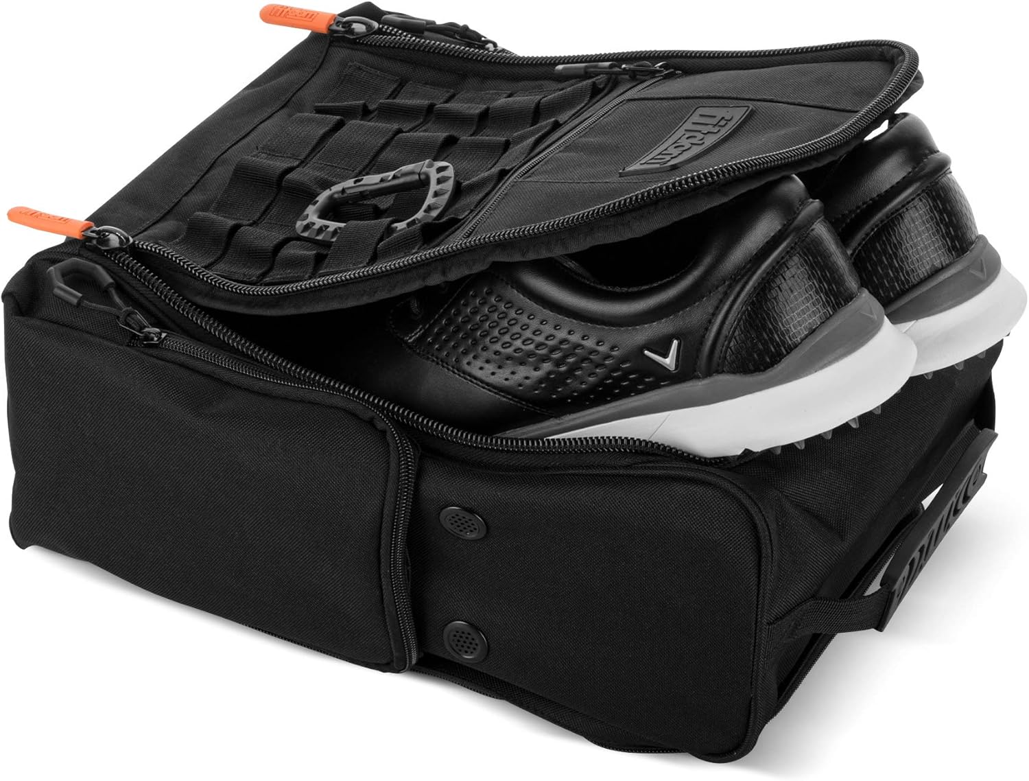 Fitdom Golf Shoe Bag Tactical Style Zippered Black Shoe