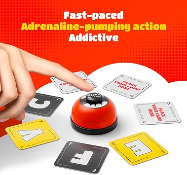 Yell Spell Word Game, Race to Ring The Bell in Fast Competitive Letter game with engaging wordplay. Card Games for Game Nights, Easy to learn Teen Party Games & Adults Board games for 2 - 6 Players