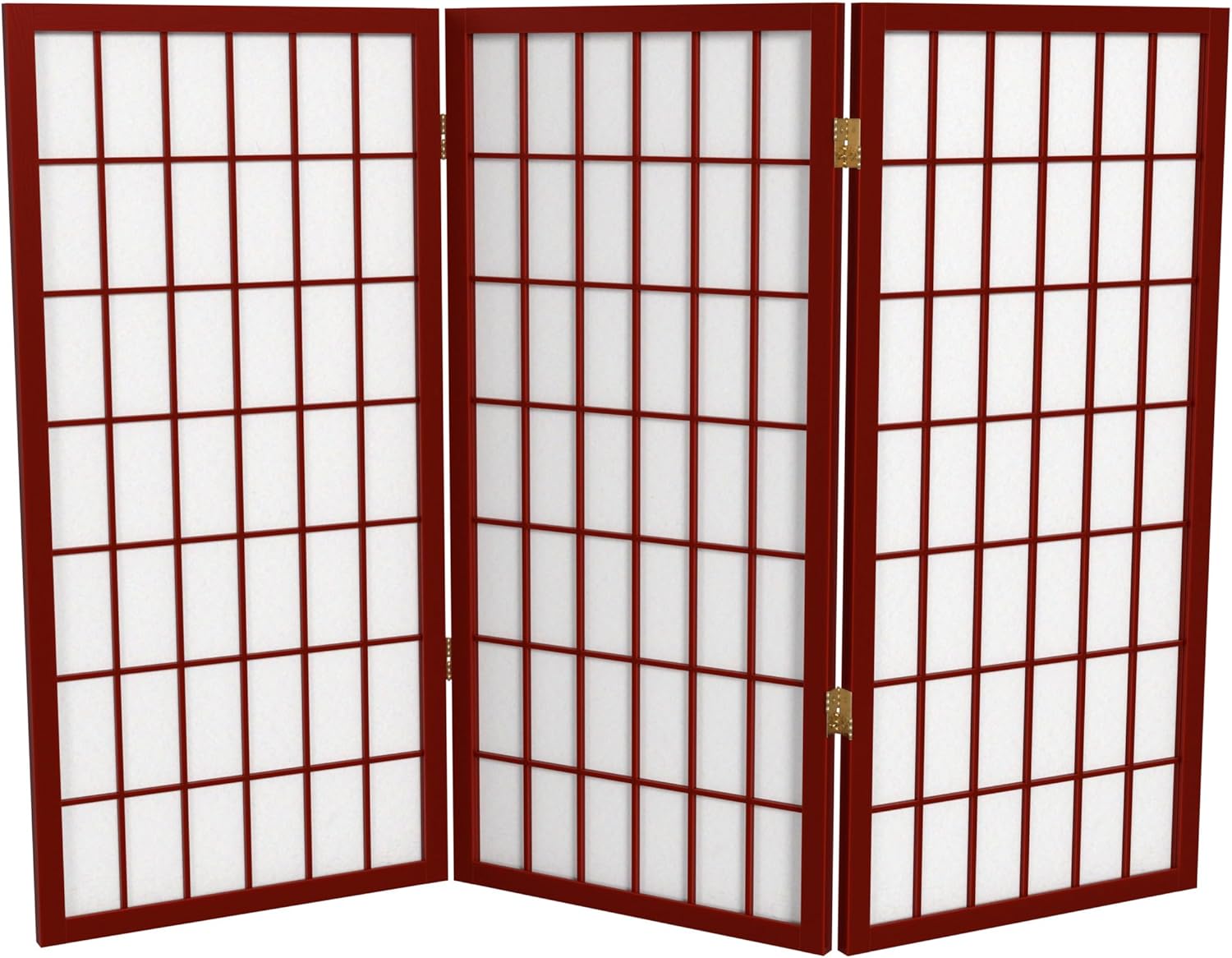 3 ft. Short Window Pane Shoji Screen - Rosewood - 3 Panels