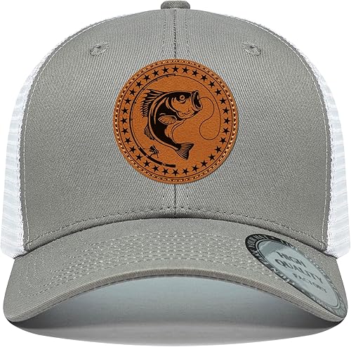Miniatura 7 de Regalos de pesca para hombres y mujeres, sombrero único de camionero con bandera de pescador para pescador, el mejor regalo, negrogris