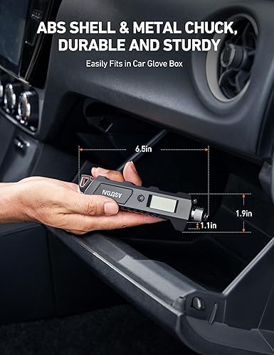 Miniatura 6 de AstroAI Medidor digital de presión de neumáticos, 230 PSI 4 ajustes resistente para bicicleta de coche con linterna LCD retroiluminada más grande y
