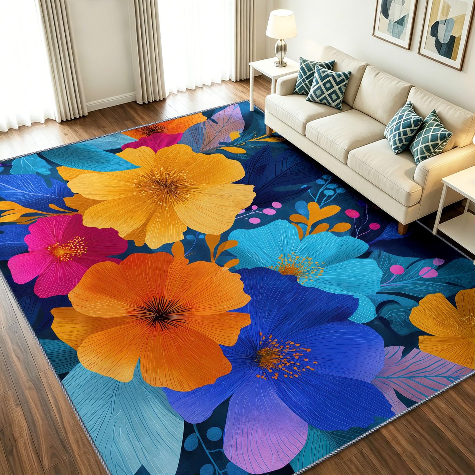 Alfombra moderna abstracta de 160x230 cm lavable para el salón