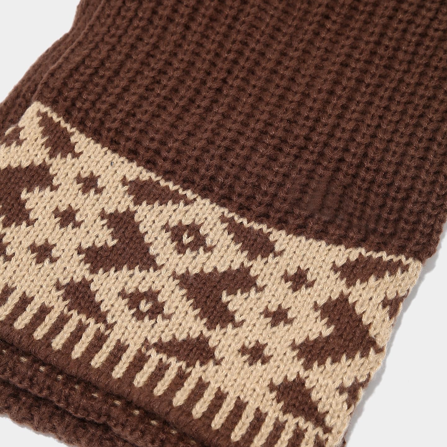 Ethnic Knit Set - Winter Hat Scarf Gloves Ear Protection Warm Trio Women's
