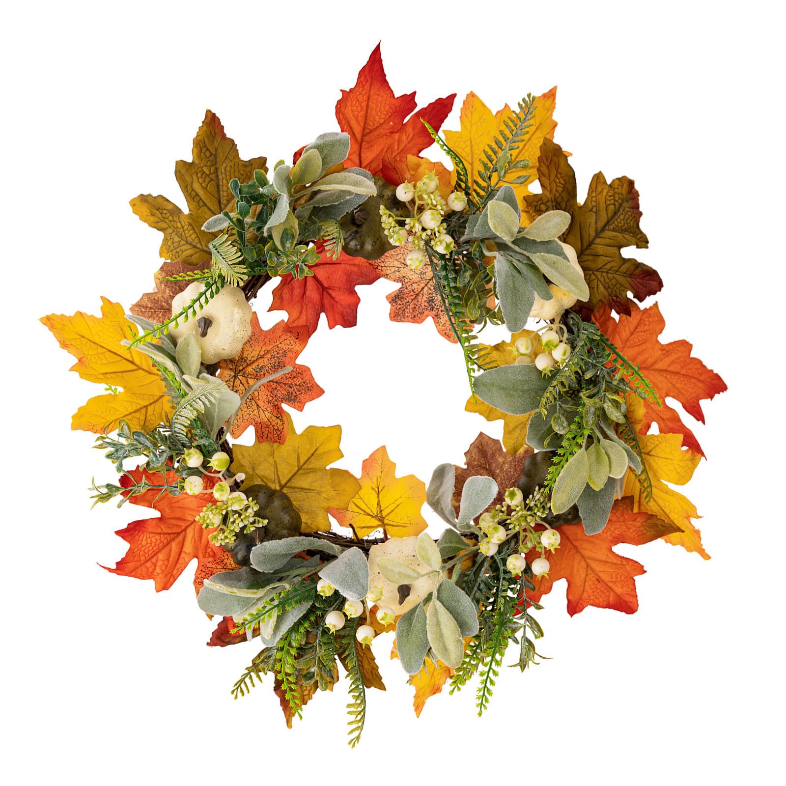 Kalttoy Artificial Wreath Thanksgiving Wreath with Pumpkins for Front Door Farmhouses Garden Indoor Outside Decorations Indoor and Outdoor Decorations