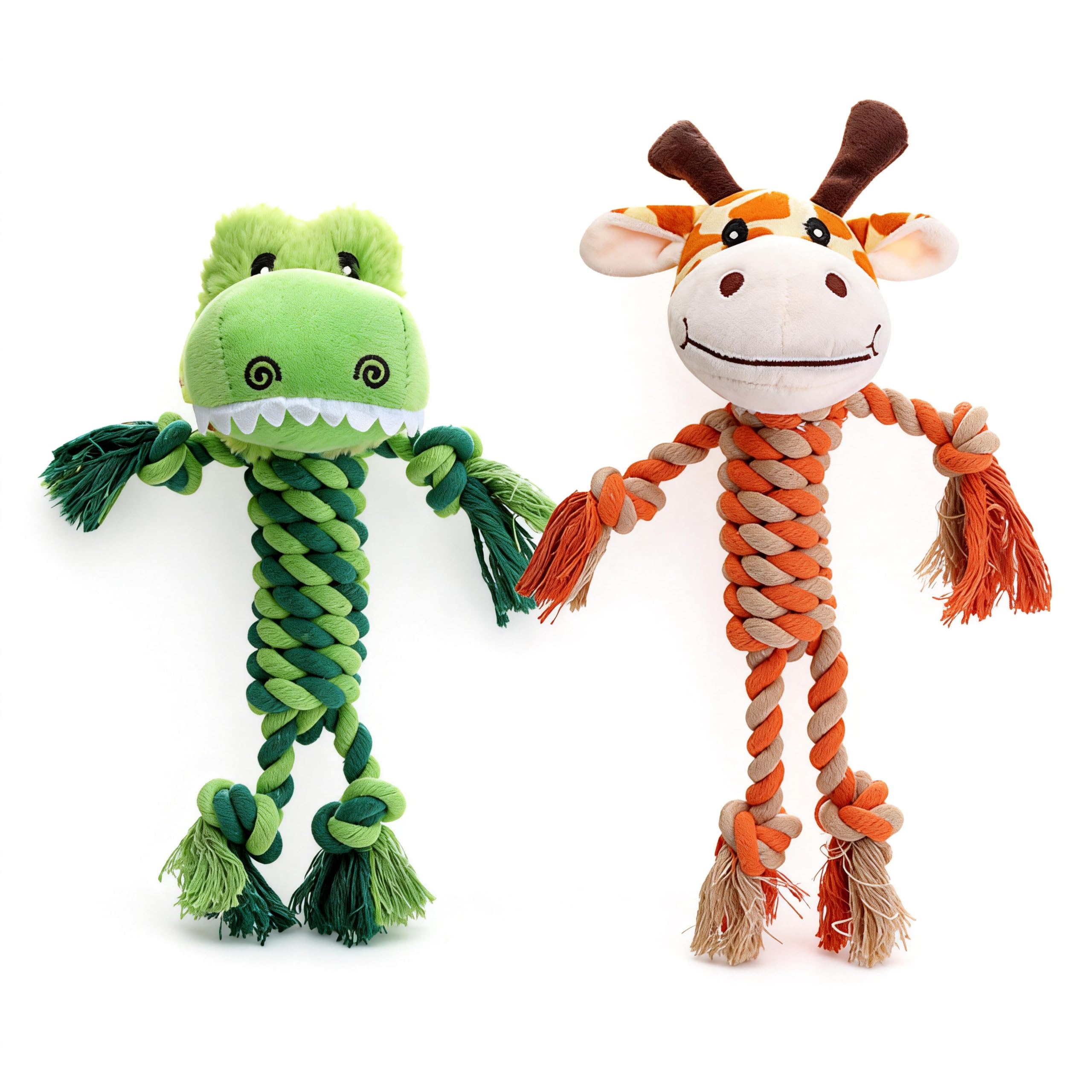 Jouet à mâcher pour chien corde en coton et peluche crocodile Potaroma