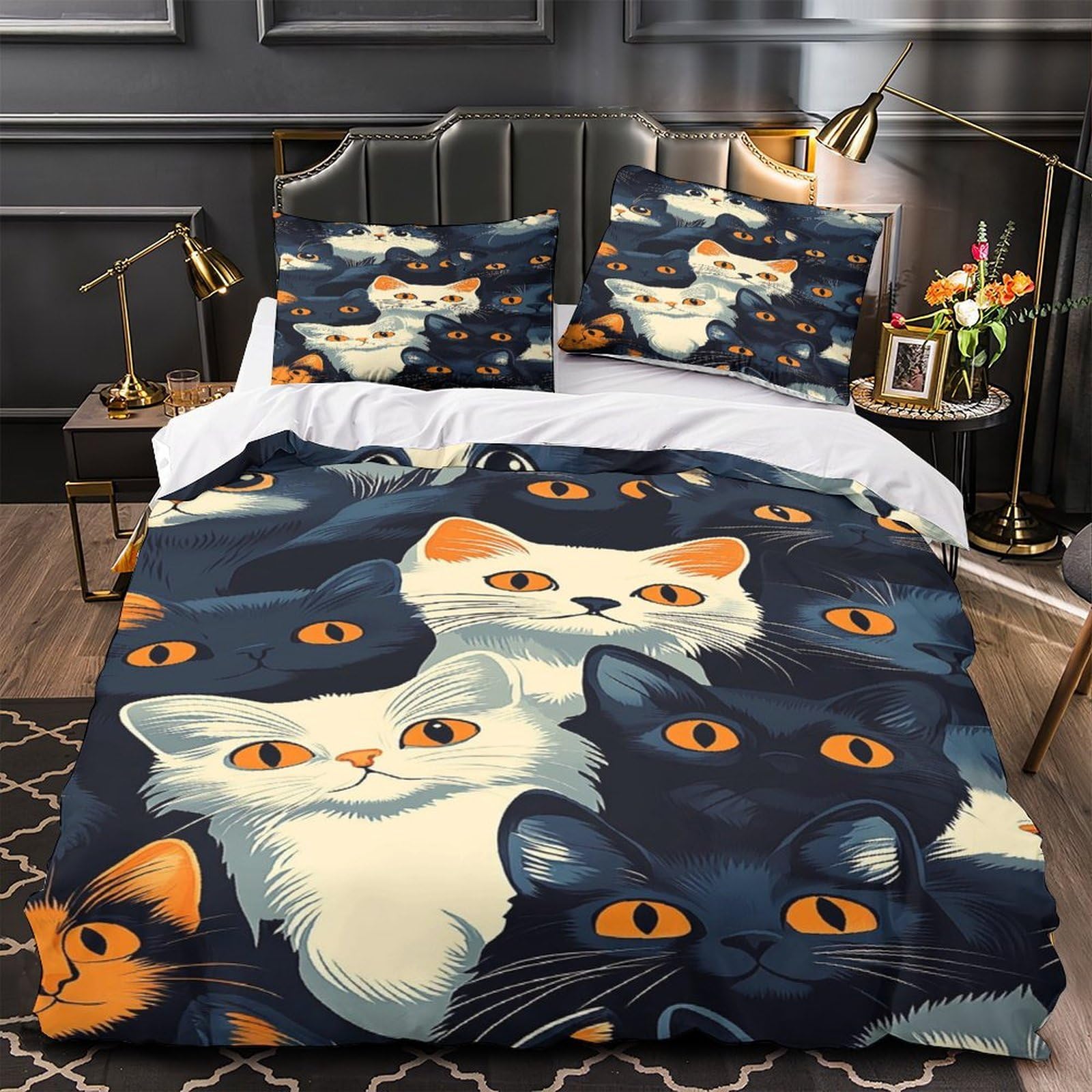 Parure de lit chat 135x200cm une idée cadeau idéale pour garçon