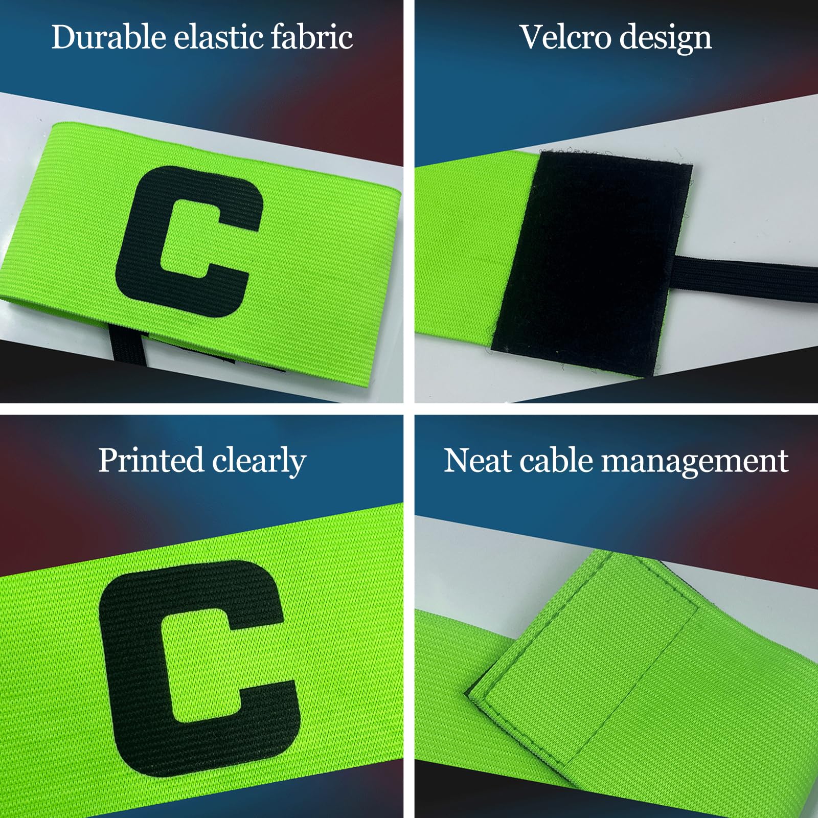 Fascia da Capitano Personalizzata per Sport, Bracciale Da Capitano Personalizzato ConTesto, Icona, Taglie in Colori Vari, Adattabile per Calcio, Rugby, Pallacanestro, Eventi Collettivi (Red) - 4
