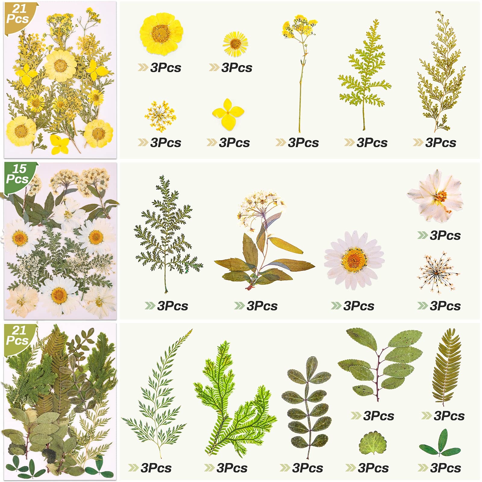 297 Stück getrocknete gepresste Blumen Schmetterling Aufkleber für Harz, echte natürliche trockene Blumen Blätter Bulk mit Pinzette für Kunsthandwerk Supplies Scrapbooking DIY Epoxidharz Schmuck