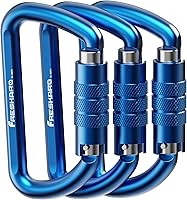 Vista 12 de FresKaro Clips de Mosquetón con Bloqueo Automático de 3 pulgadas, 12 kN-2698 libras, Forma D Sólida, Aluminio 7075 de Servicio Pesado, Ligero, 1.09