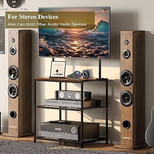 Miniatura 2 de Soporte de TV de esquina pequeño de piso de 23 a 50 pulgadas con estantes de almacenamiento para sala de estar y dormitorio, soportes de televisión