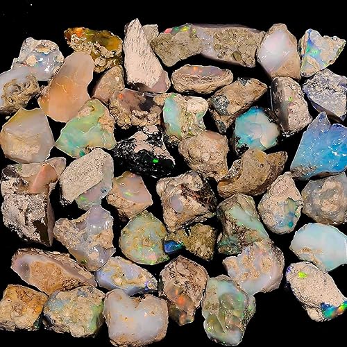 Miniatura 3 de 75 carats Ethiopian Opal Raw, Fire Play Opal, Opal Supply, Jewelry Making Stones, DIY Crystals, Chakra Opal, Healing Opals, Birthstone Gemstones,