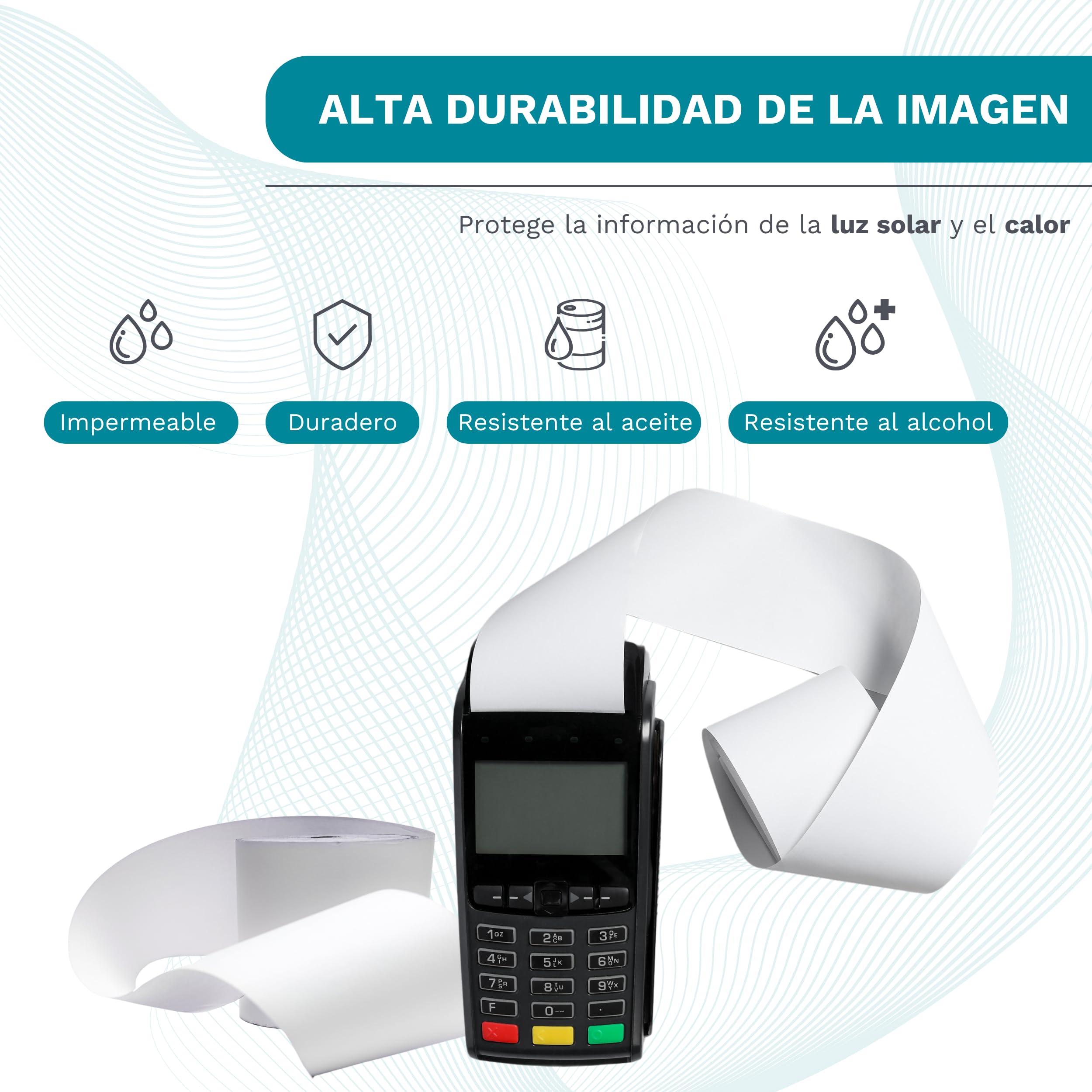 Papel Térmico 80x80 mm - 50 Rollos Papel Impresora Térmica y TPV - Hojas para Tickets - Compatible Impresora, Caja Registradora y Básculas - Sin Bisfenol A - 60 Gr - 50 Metros/Rollo - La Casa del TPV
