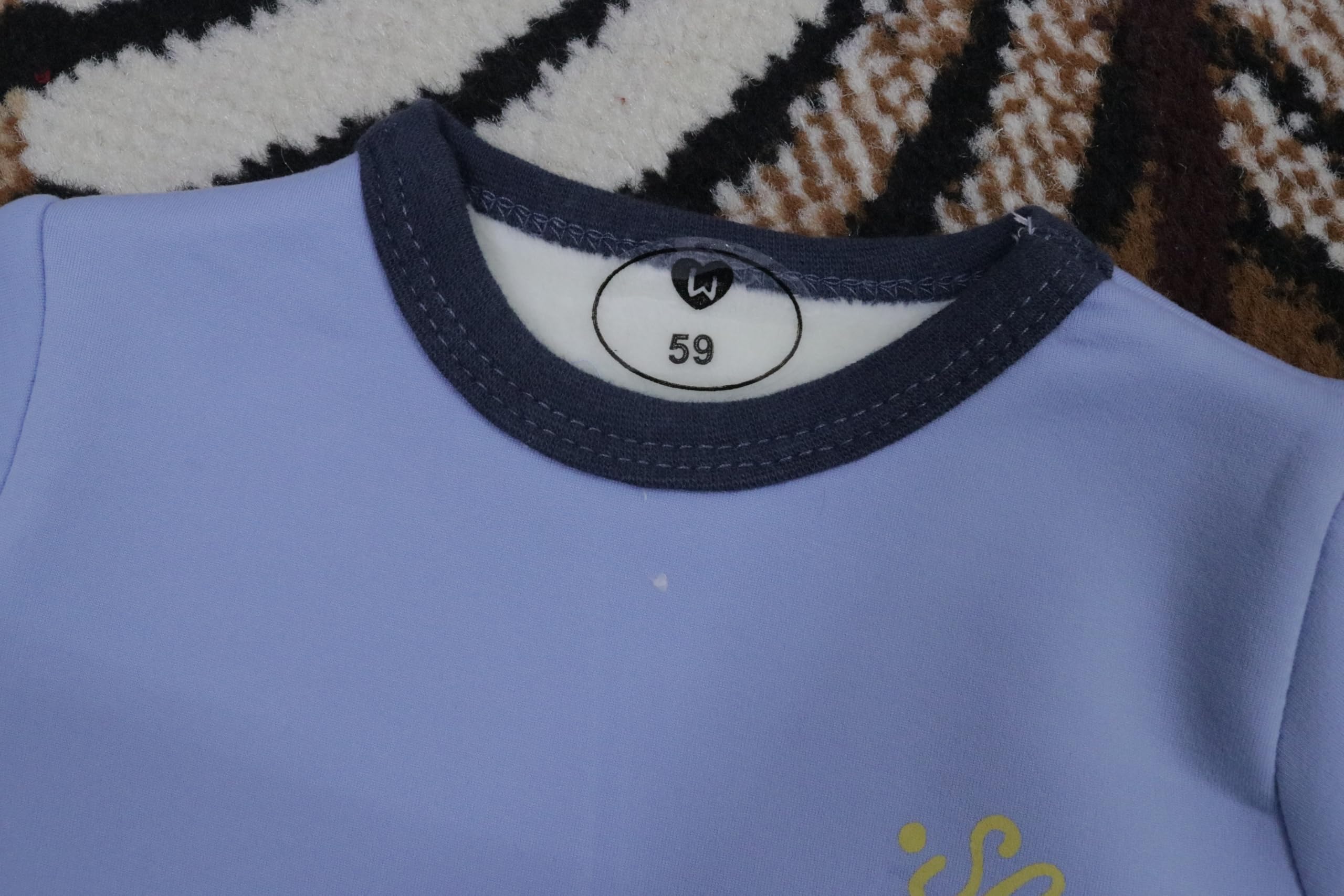 Hold Present Infant Winter Wear Fleece Printed Sweatshirt with Pajama Jogger (Blue, 6-9 Months) 2