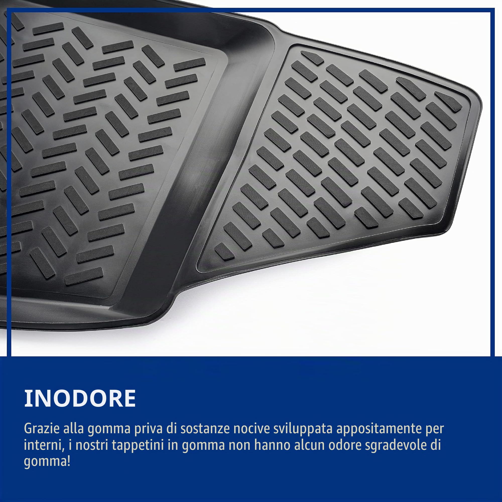 ELMASLINE 3D Tappetini Gomma per Renault CAPTUR 2020-2026 | Bordo Extra Alto | Tappetini Auto
