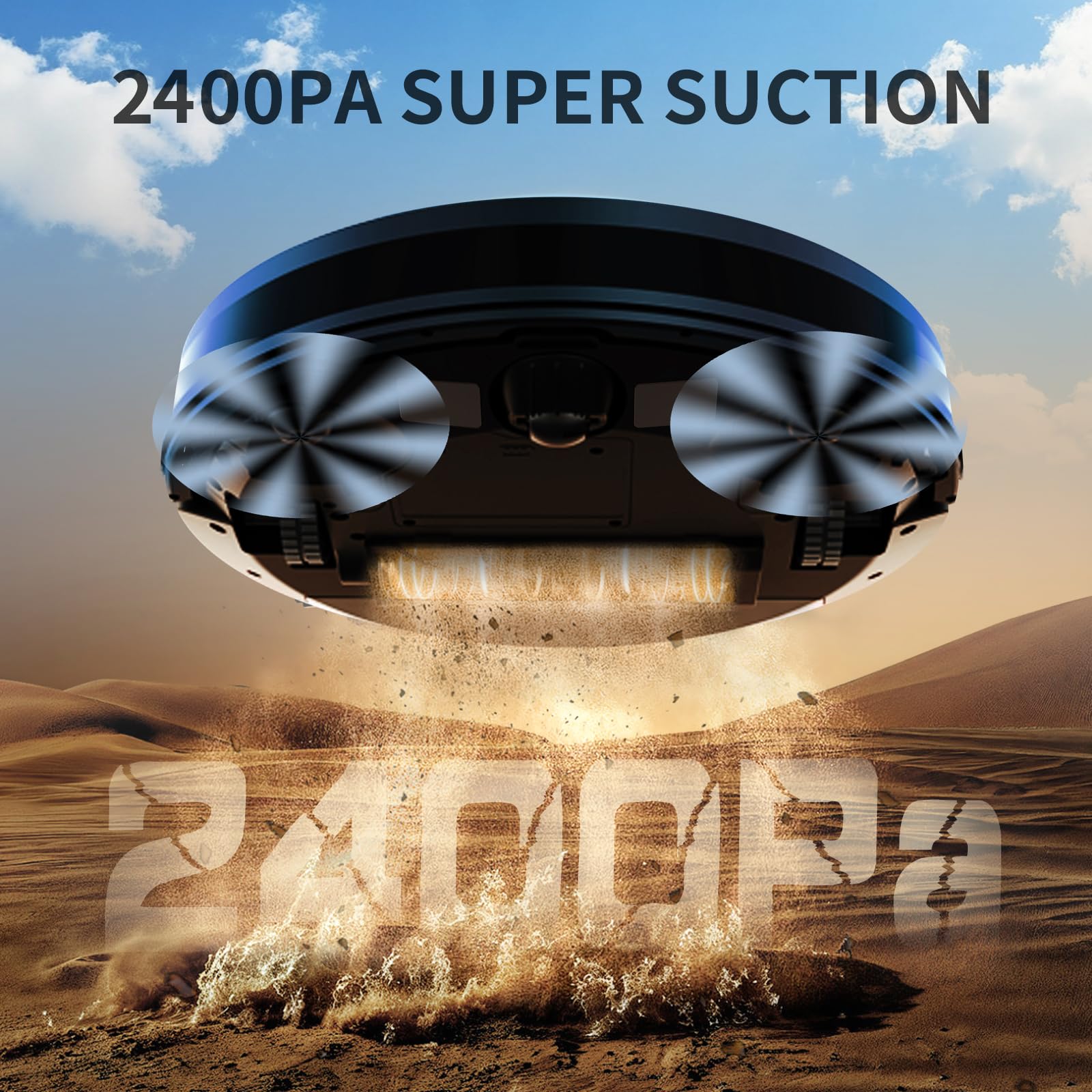 Aspiradora robótica, 2400 Pa, 120 minutos máximo, súper delgada, silenciosa, con aplicación y control remoto, ideal para suelos duros, alfombras, cabello, carga automática (G100) 3