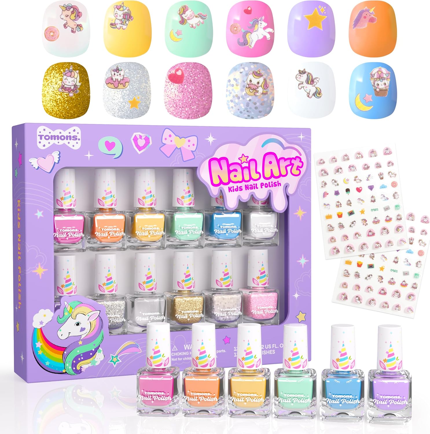 Tomons Nail Polish Kids 12 Colors