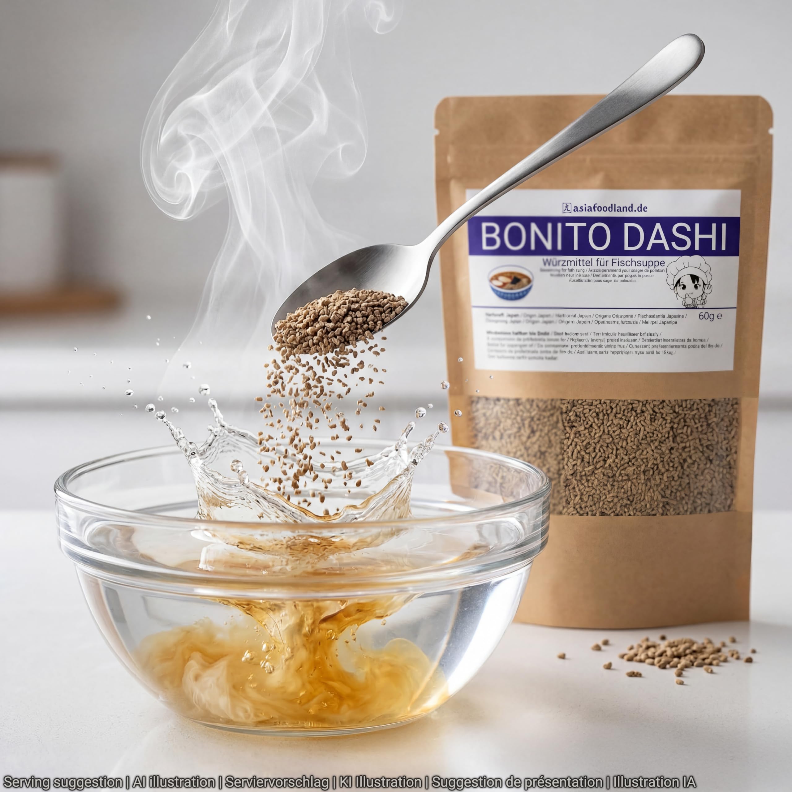 Asiafoodland Bonito Dashi Dashi Polvo Condimento para sopa de pescado 60 g