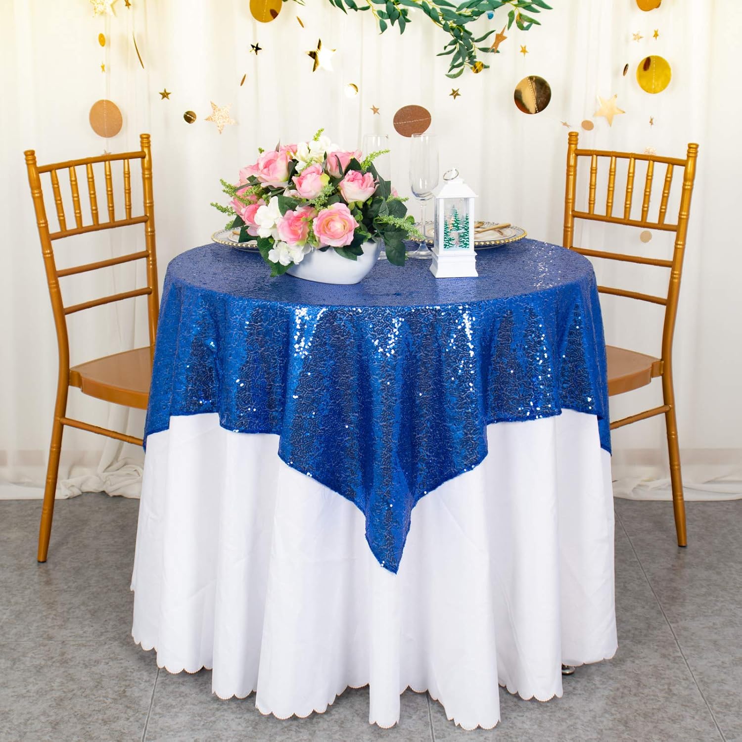 ShinyBeauty Sequin TableclothRoyal Blue Sequin Table
