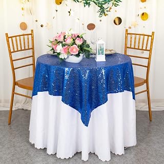 ShinyBeauty Sequin Tablecloth-Royal Blue Sequin Table Overlay and Sequin Tablecloth/Linen for Wedding/Party/Event/Decoration-Royal Blue