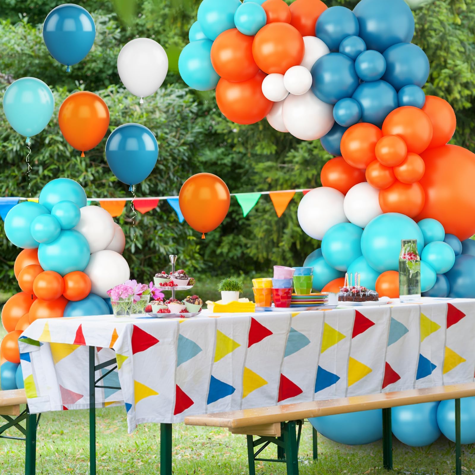 Zestaw łuków balonowych pomarańczowo-niebieskich