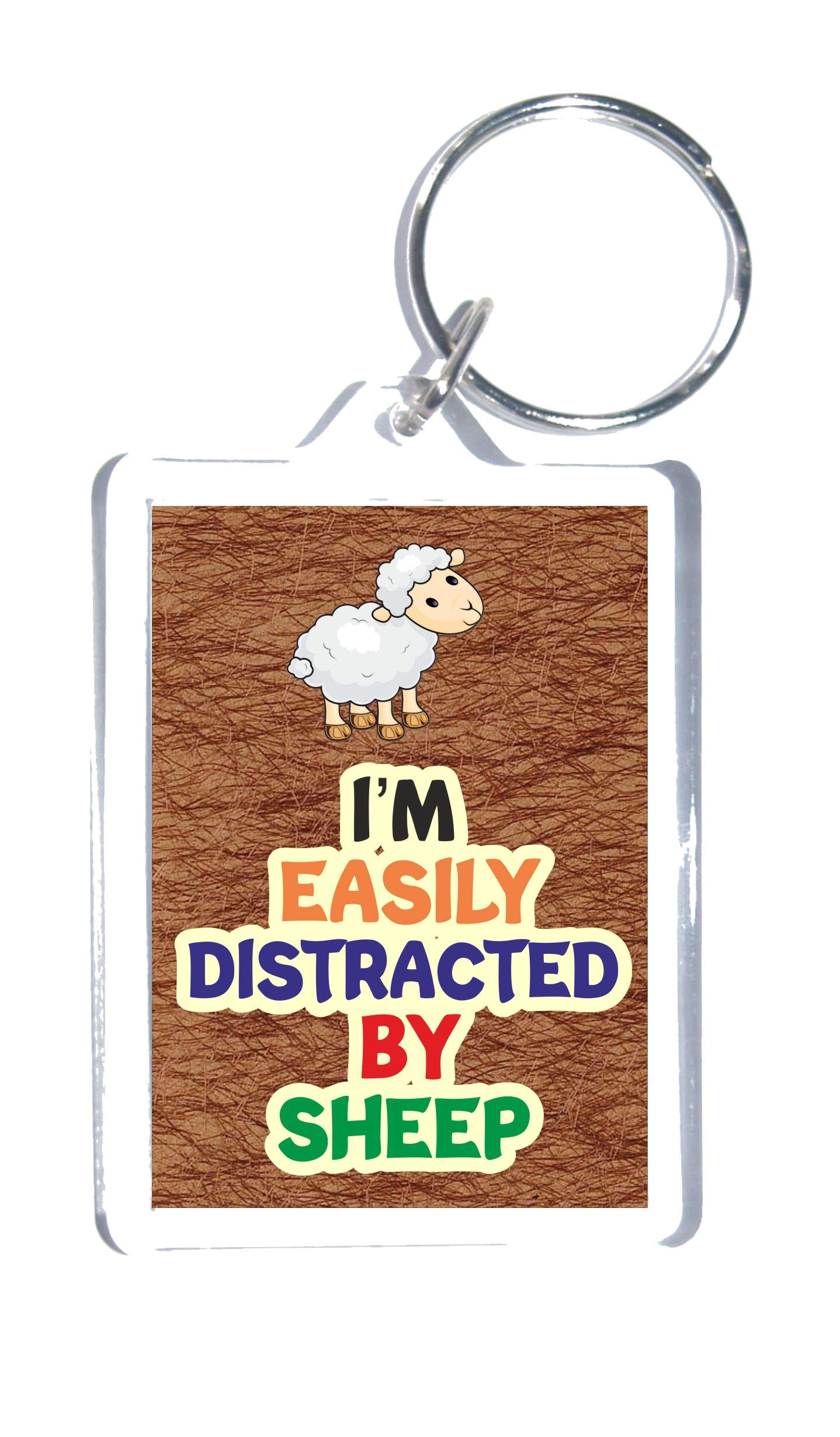 Fun Animal Lover Gift – I'm Easily Distracted By Sheep - Novelty Keyring