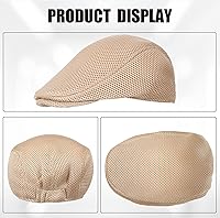 Vista 7 de Geyoga 6 Pieces Men's Mesh Flat Cap Breathable Summer Newsboy Hat Cabbie Flat Cap
