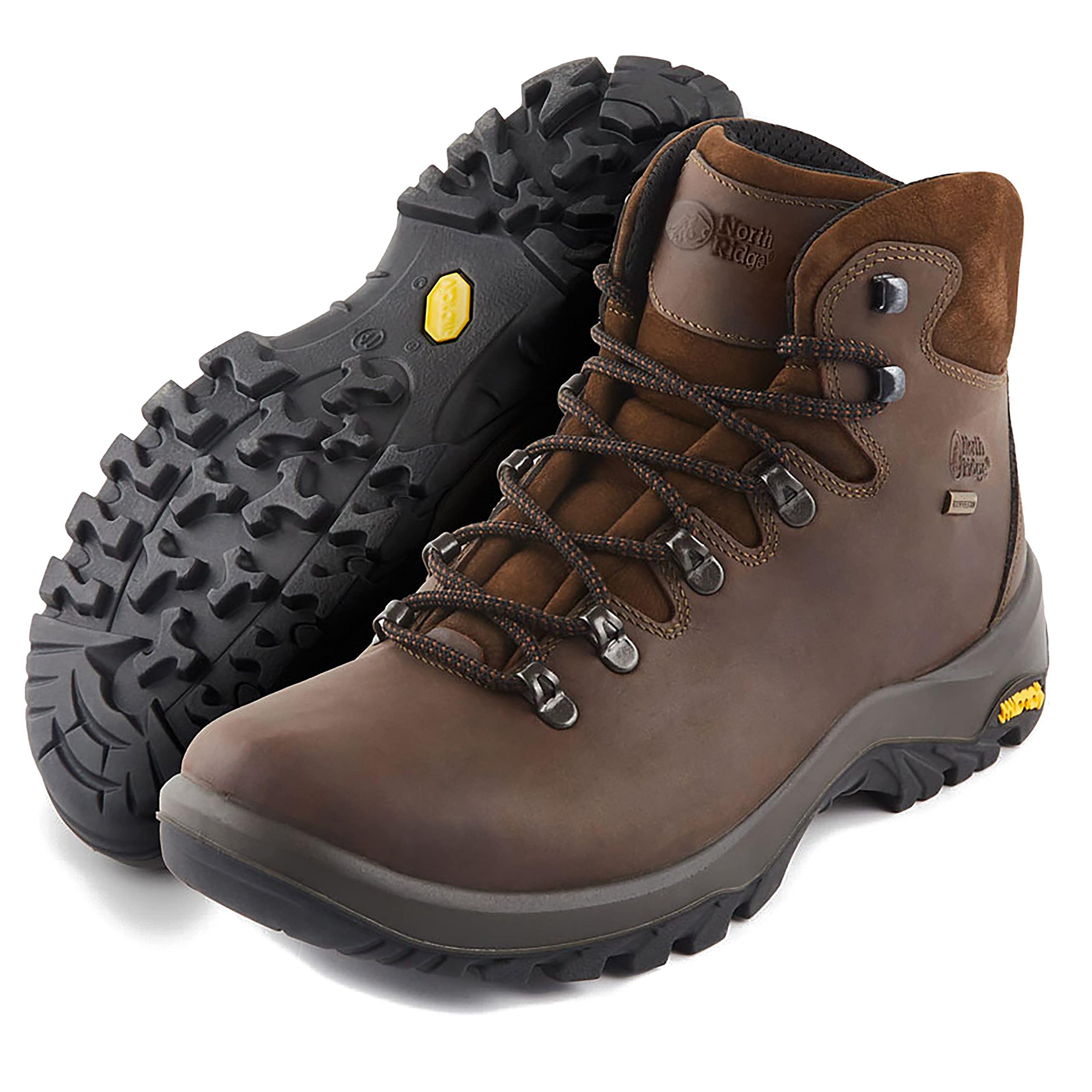 Sponsored Ad – Men's Traverse Mid Walking Boots with High Traction Vibram Sole & Cushioned Footbed, Durable Leather Upper, Waterproof, Breathable, Outdoors, Hiking & Trekking Footwear