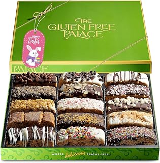 Gluten Free Palace Biscotti Cookie Gift Basket – Premium Chocolate Biscotti Cookies – Gourmet Biscotti Easter Gift Baskets for family, Friends, Colleagues, & Adults (15 Count)