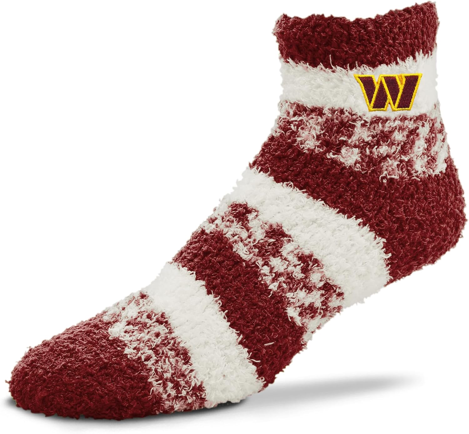 For Bare Feet NFL Cozy Soft Slipper Socks - Home Socks for Ultimate Comfort - Gameday Apparel - Luxuriously Plush and Cozy - Unisex (Washington Commanders - Black, One Size)