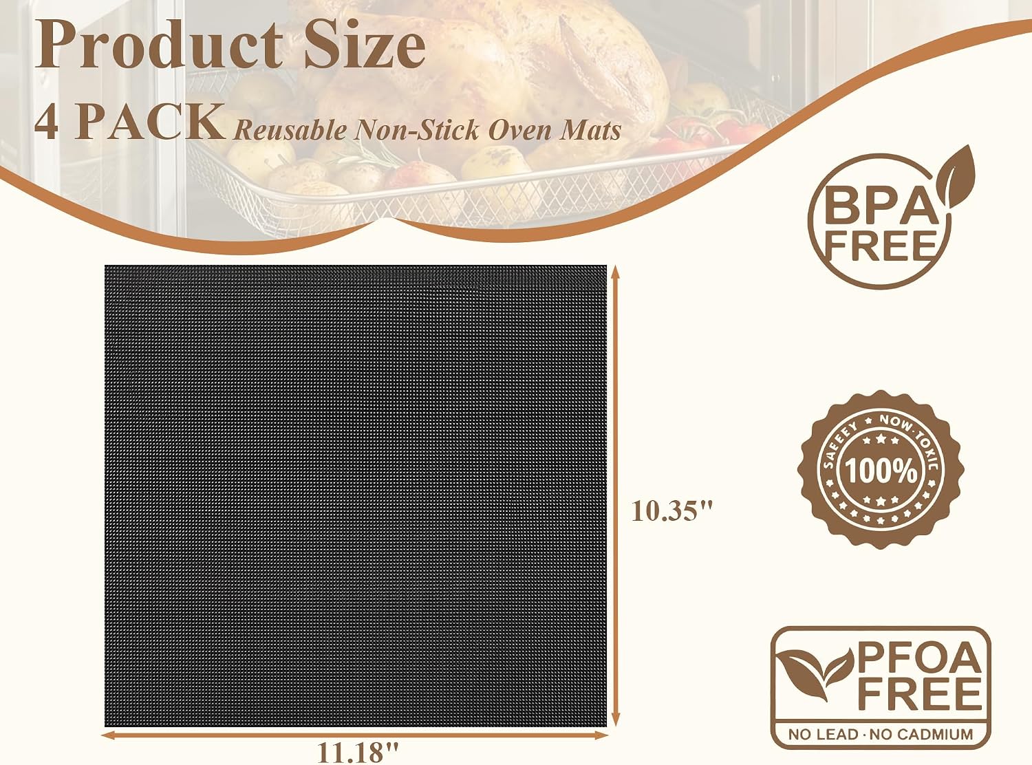 Crumb Tray Replacement Parts for Emeril Lagasse 26 Qt Extra Large French Door Air Fryer Oven Accessories, 13" x 12.4" Drip Tray with 4 Reusable Oven Liners