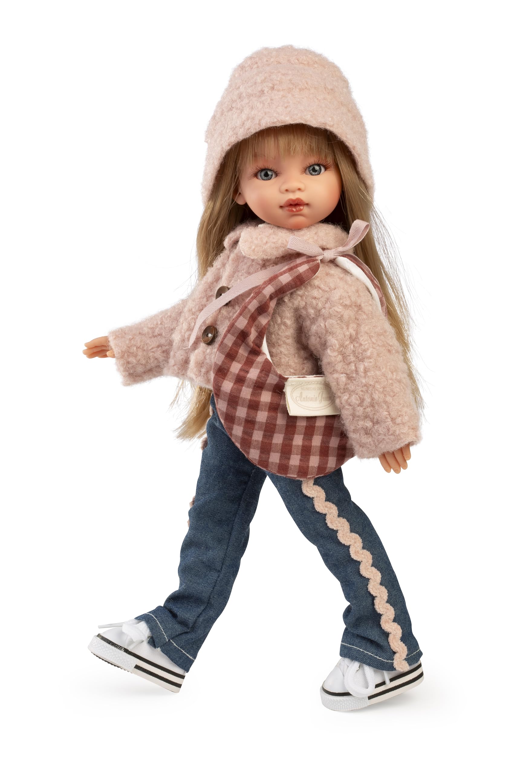Lalki Antonio Juan - Emily Cosmopolitan Fashion Doll, 33 cm, Winylowy Ciało, Urban Style Casual Różowy z Akcesoriami