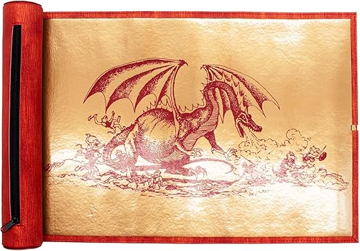 Ultra PRO - 50th Anniversary Dice Scroll for Dungeons & Dragons, mat, Durable Storage, Compact Holder, RPG Gaming, Collectible D&D Accessory, Portable Organizer, Secure tie Strap