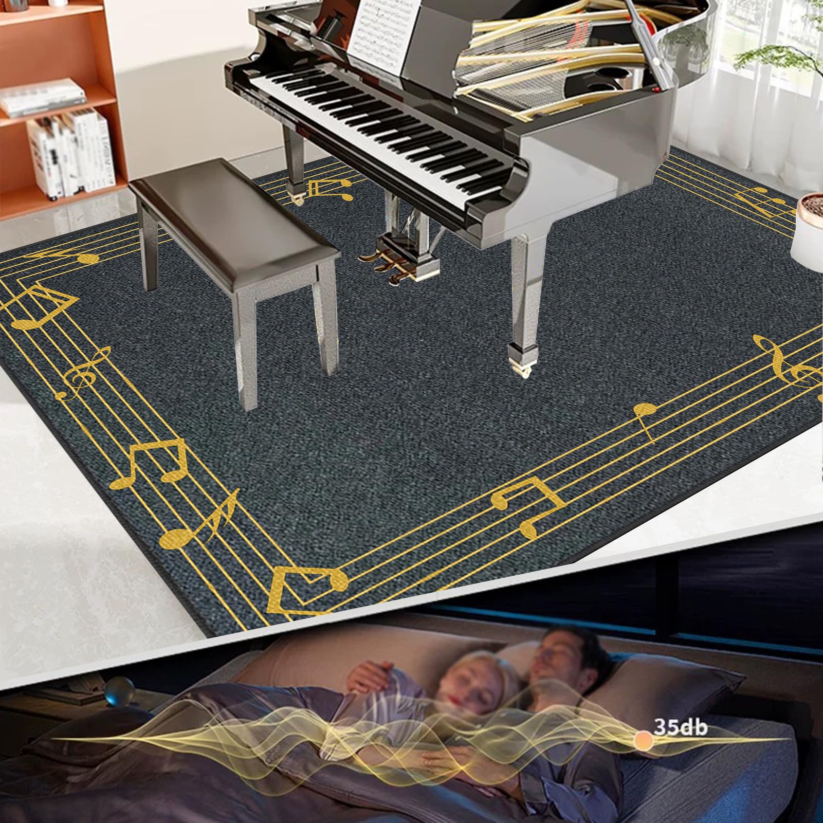 Bateria elektroniczna Dywan na perkusję i perkusję Maty akustyczne Pianino Baterie Akustyczne Maty Na Bęben Dźwiękoszczelny Antypoślizgowy Mata 120 x 100 cm