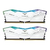 TEAMGROUP T-Force Delta RGB DDR5 Ram 32GB (2x16GB) 6000MHz PC5-48000 CL30 Intel XMP 3.0 & AMD Expo Compatible Desktop Memory Module Ram White FF4D532G6000HC30DC01