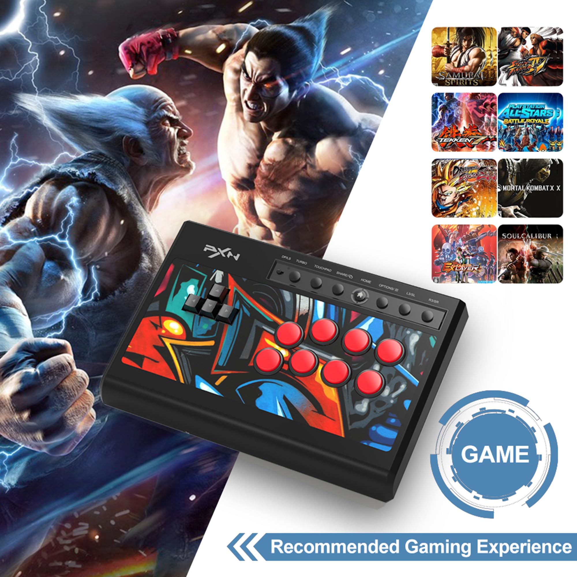 PXN X8 Fighting Box, Contrôleur d'Arcade de Combat - Arcade Stick avec