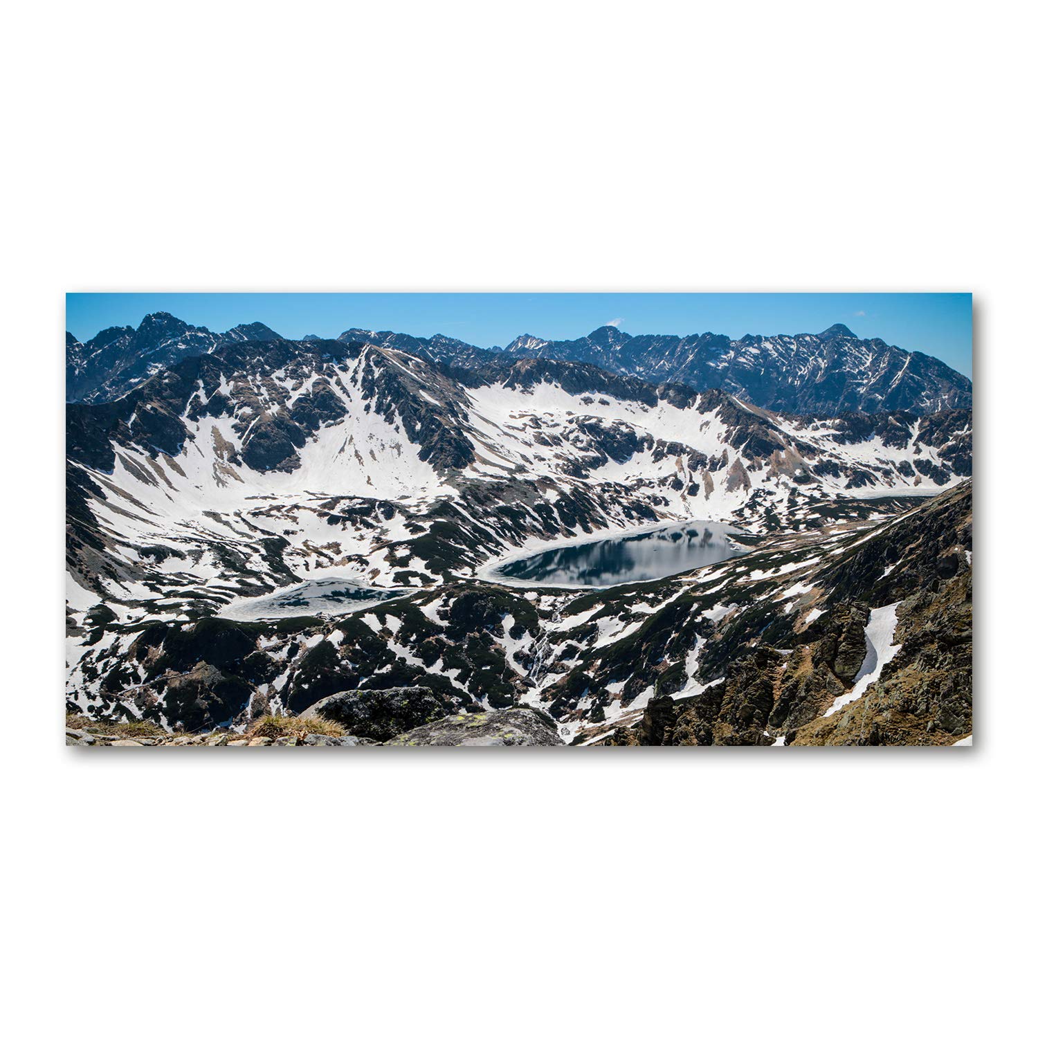 Tableau acrylique paysage Tatras noir pour décoration salon chic