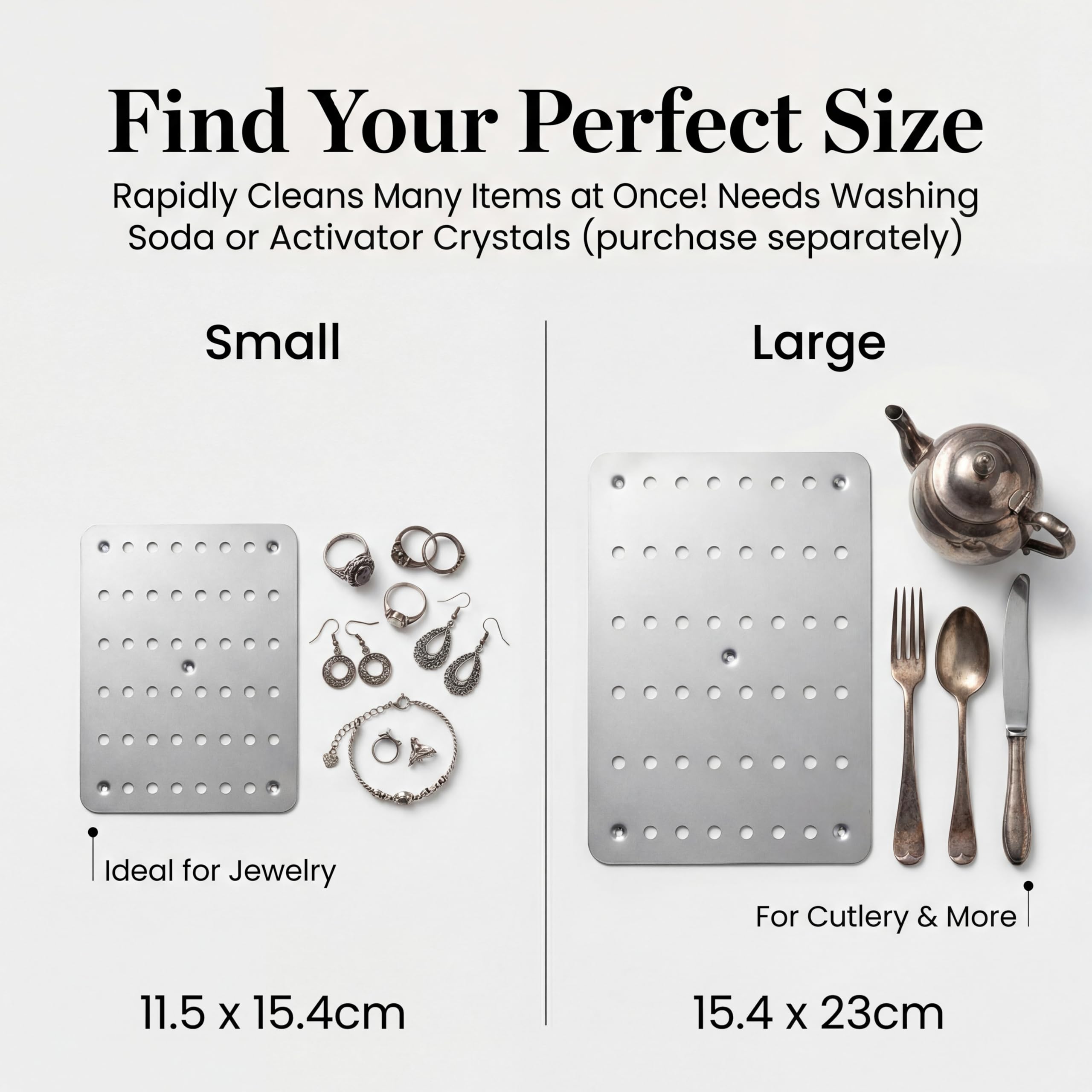 Nushine Magic Cleaning Plate - Plateau nettoyant argent (petit 11.5 x 15.4cm)
