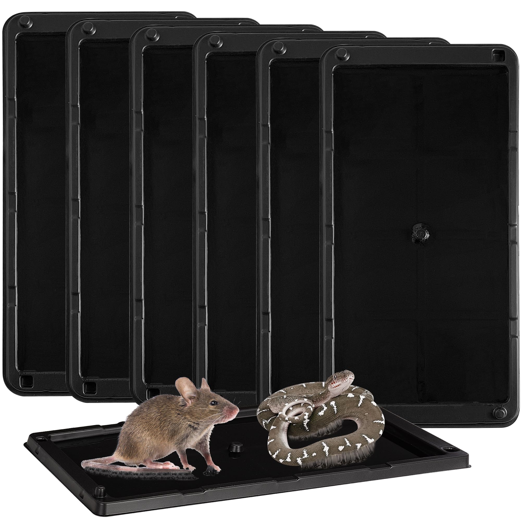 LULUCATCH Mouse Traps 6 Pack, Larger Heavier Glue Traps for Mice, Rat &amp; Snakes, Non-Toxic Sticky Mouse Traps Indoor for Home &amp; Kitchen, Easy to Set
